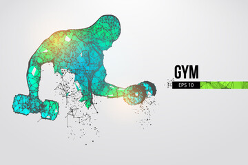 Abstract silhouette of a wireframe bodybuilder. Man on the white background. Gym. Convenient organization of eps file. Vector illustration. Thanks for watching