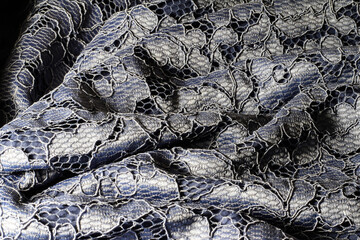 Blue lace for the background. Romantic fabric. Sexual background.