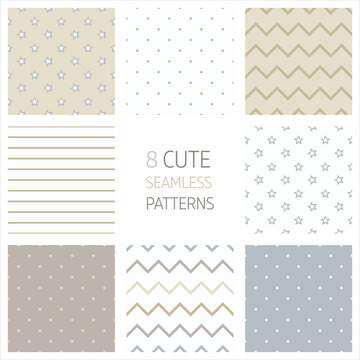8 cute seamless pattern design.