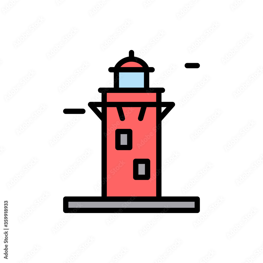 Poster canadian, lighthouse icon. simple color with outline vector elements of pharos icons for ui and ux, 