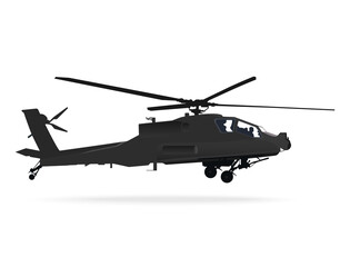 Fototapeta na wymiar Black helicopter gunships are ready for battle