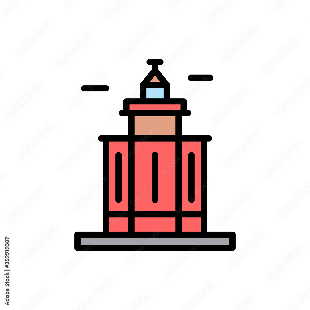 Poster norwegian, lighthouse icon. simple color with outline vector elements of pharos icons for ui and ux,