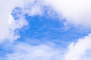 Clear blue color sky with white cloud background