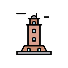 Navigational, lighthouse icon. Simple color with outline vector elements of pharos icons for ui and ux, website or mobile application