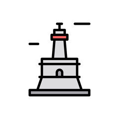 Navigational, lighthouse icon. Simple color with outline vector elements of pharos icons for ui and ux, website or mobile application