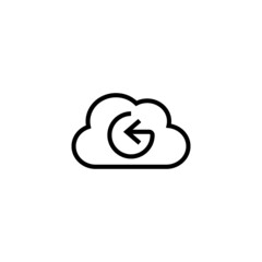 Cloud System backup icon in black line style icon, style isolated on white background