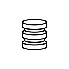 Data database server storage icon. Data center icon in black line style icon, style isolated on white background