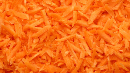 grated carrots top view. macro