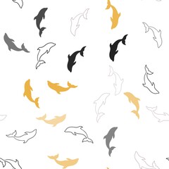 Light Multicolor vector seamless pattern with sea dolphins. Shining illustration of colorful gradient sea dolphins. Pattern for marine leaflets.
