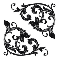 Classical baroque vector of vintage element for design. Decorative design element filigree calligraphy vector. You can use for wedding decoration of greeting card and laser cutting.