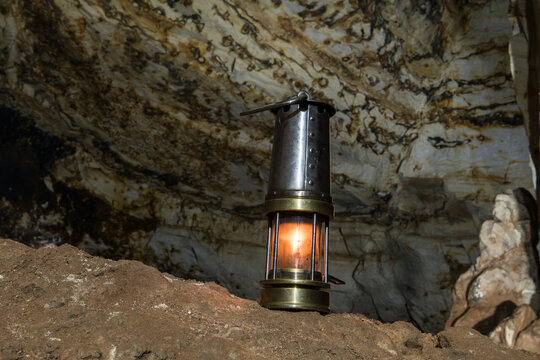 alte Grubenlampe zur in einem Bergwerk