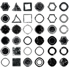 Fototapeta premium Grunge post Stamps Collection. Banners, Insignias , Logos, Icons, Labels and Badges Set . vector distress textures.blank shapes.