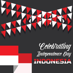 Indonesia Celebrating Happy independence day. Vector Illustration