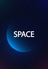 Space poster with place for text, vector art illustration.