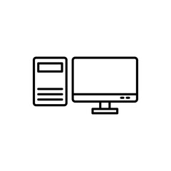 Personal computer, line icon set. Design vector illustration