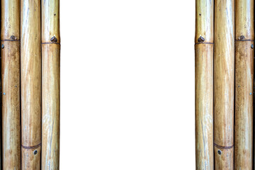 Bamboo frame in the middle of the blank background