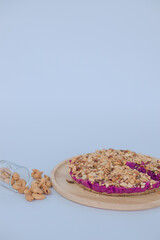 Almond on Purple Cake. purpel sweet potato brownie.