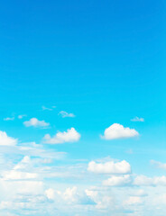 sky and clouds nature background,vertical sky,many clouds floating on colorful blue sky with sun light