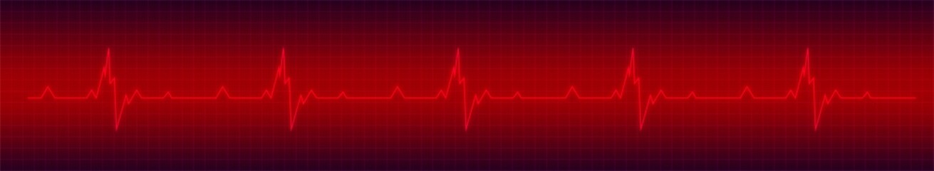 Heart rhytm. Red electrocardiogram. Heartbeat. Heartbeat line. Vector illustration.