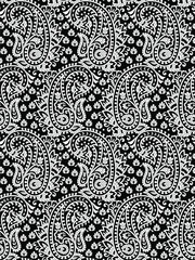 black and white seamless paisley pattern
