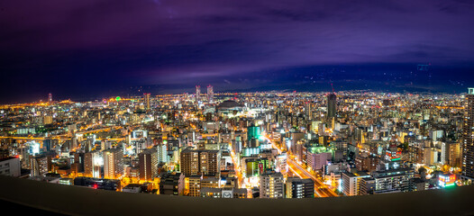 Fototapeta na wymiar Osaka City night view