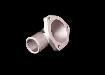 Brand new 3D metal printed technology creating products for the automotive industry cheap strong cast aluminium for old car parts back thermostat for retro vintage vehicle isolated black background