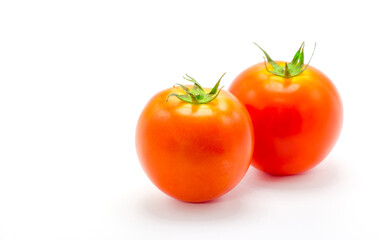 Fresh tomatoes isolate on white background.
