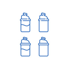 Bottle or shaker bar outline icons