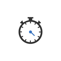 Stopwatch flat icon isolated on white background.