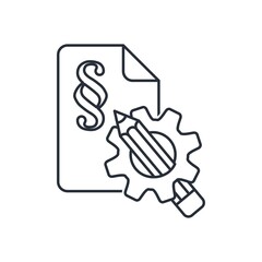 Development of new paragraphs of laws and regulations. Vector linear icon isolated on white background.