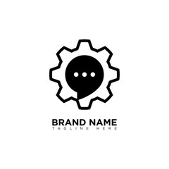 Gear Chat Logo Design Template
