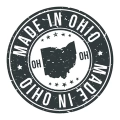 Fotobehang Made in Ohio State USA Quality Original Stamp Design Vector Art Tourism Souvenir Round. © josepperianes