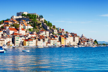 Naklejka premium Old town Sibenik and coastline, Croatia