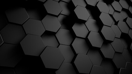 Abstract geometric hexagonal background. Grunge surface, 3d rendering Embossed Hexagon , honeycomb white Background ,light and shadow - obrazy, fototapety, plakaty