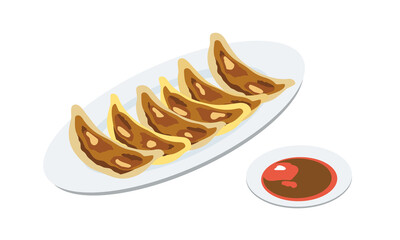 お皿に盛られた餃子