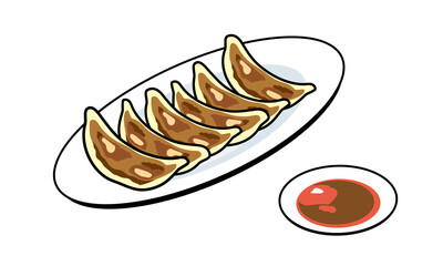 お皿に盛られた餃子