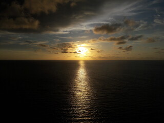 Sunset over ocean in Cartagena Colombia 2019