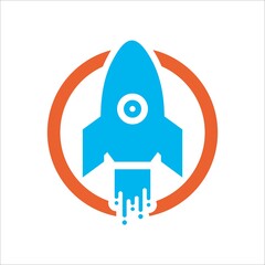 Rocket Logo Design.  Launch rocket logo template vector