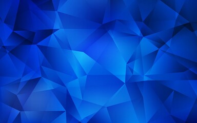 Dark BLUE vector low poly texture. Shining colorful illustration with triangles. Polygonal design for your web site.