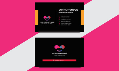 Naklejka premium Black Corporate Business Card Template