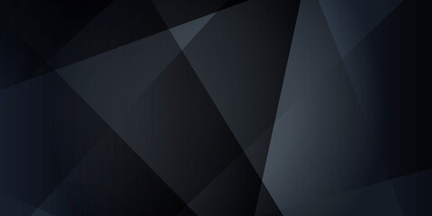 Obraz premium Dark black triangle abstract polygonal presentation background. Vector illustration design for presentation, banner, cover, web, flyer, card, poster, wallpaper, texture, slide, magazine, and ppt