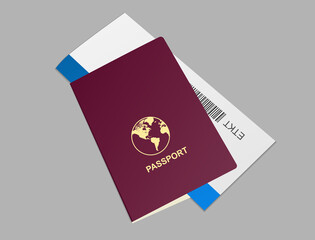 Passports and plane tickets tucked inside