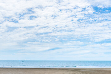 Summer seascape with blue sky background