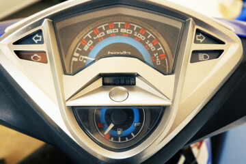 Obraz premium close up show Motorcycle Dial Gauge