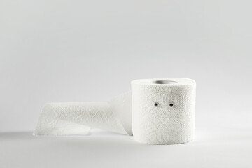Toilet paper roll with eyes