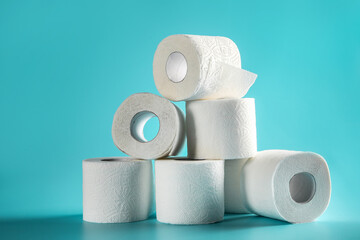 Toilet paper rolls pile
