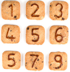 cookie numbers on a white background