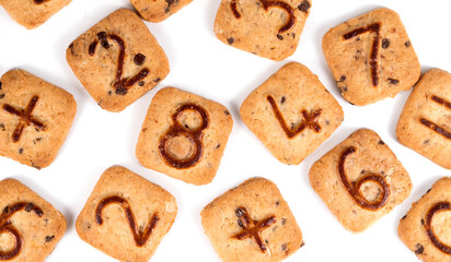 cookie numbers on a white background