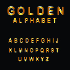 Golden Arial Alphabetic Set With Silver Stroke .Modern and Luxury Set of Alphabet .Golden Version of Arial Rounded Alphabet