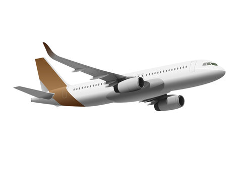 Narrow Body Aircraft With Brown Tail